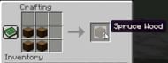 The recipe to craft spruce wood in Minecraft (Image via MCBasic/YouTube)